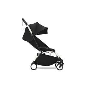 Poussette duo yoyo 3 pack 6+ et siège auto aton b2 black - chassis blanc - noir Stokke