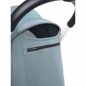Poussette duo yoyo 3 pack 6+ et siège auto aton b2 black - chassis blanc - aqua Stokke