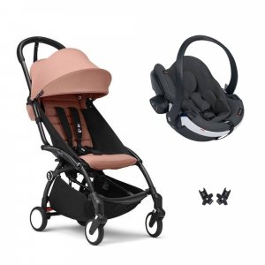 Poussette duo yoyo 3 - châssis noir pack 6+ et siège auto izi go modular x2 by besafe ginger Stokke