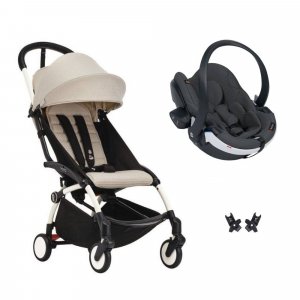 Poussette duo yoyo 3 - châssis blanc pack 6+ et siège auto izi go modular x2 by besafe bonpoint Stokke