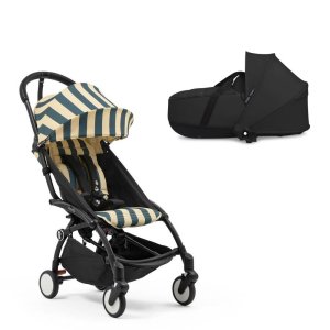 Poussette duo yoyo 3 - châssis noir pack 6+ et nacelle monaco / noir Stokke