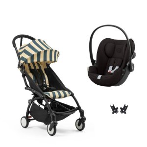 Poussette duo yoyo 3 pack 6+ et siège auto cloud g black - chassis noir - monaco Stokke