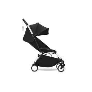 Poussette trio yoyo 3 pack 0+ & 6+ et siège auto aton b2 black - châssis blanc - noir Stokke