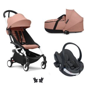 Poussette trio yoyo 3 - châssis blanc pack 6+ siège auto izi go modular x2 by besafe + nacelle ginger Stokke