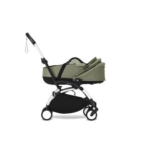 Poussette trio yoyo 3 - châssis blanc pack 6+ siège auto izi go modular x2 by besafe + nacelle olive Stokke