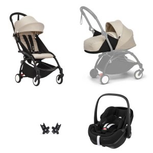 Poussette trio yoyo 3 pack 0+ & 6+ et siège auto pebble 360 pro² black - châssis noir - bonpoint Stokke
