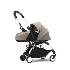 Poussette trio yoyo 3 - châssis blanc pack 0+ & 6+ taupe + siège auto izi go modular x2 by besafe Stokke