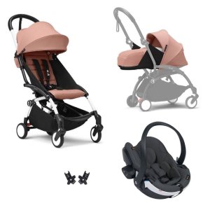 Poussette trio yoyo 3 - châssis blanc pack 0+ & 6+ ginger + siège auto izi go modular x2 by besafe Stokke