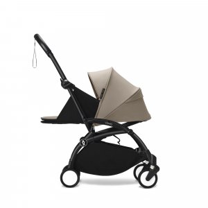 Poussette trio yoyo 3 pack 0+ & 6+ + siège auto cloud t plus black - châssis noir - taupe Stokke