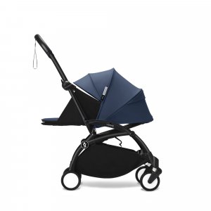 Poussette trio yoyo 3 pack 0+ & 6+ + siège auto cloud t plus black - châssis noir - bleu air france Stokke