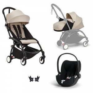 Poussette trio yoyo 3 pack 0+ & 6+ + siège auto cloud t plus black - châssis noir - bonpoint Stokke