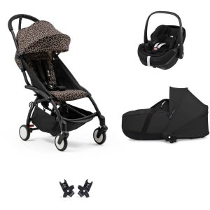 Poussette trio yoyo 3 et siège auto pebble 360 pro² + nacelle yoyo - chassis noir Stokke