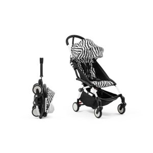 Poussette trio yoyo 3 pack 6+ et siège auto cloud g black + nacelle yoyo - chassis blanc - zebra / noir Stokke