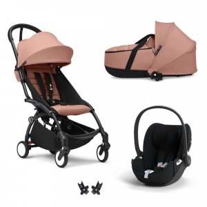 Poussette trio yoyo 3 pack 6+ + siège auto cloud t plus black + nacelle yoyo - châssis noir - ginger Stokke