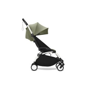 Poussette trio yoyo 3 pack 0+ & 6+ + siège auto cloud t black - châssis blanc - olive Stokke