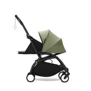 Poussette trio yoyo 3 pack 0+ & 6+ + siège auto cloud t black - châssis blanc - olive Stokke