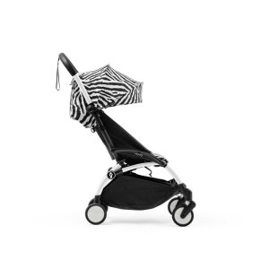 Poussette trio yoyo 3 pack 0+ & 6+ + siège auto cloud t black - châssis blanc - zebra / noir Stokke