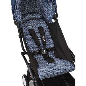 Poussette trio yoyo 3 pack 0+ & 6+ et siège auto aton b2 black - châssis noir - bleu air france Stokke