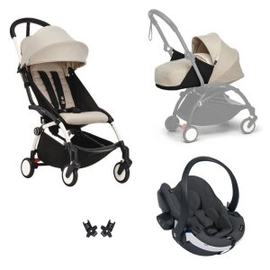 Poussette trio yoyo 3 - châssis blanc pack 0+ & 6+ bonpoint + siège auto izi go modular x2 by besafe Stokke