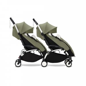 Châssis yoyo 3 connect blanc avec assise pack 6+ olive Stokke