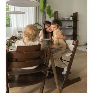 Pack chaise haute tripp trapp + baby set + tablette chêne brun chaud Stokke