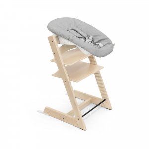 Pack chaise haute tripp trapp hêtre naturel + newborn set gris Stokke