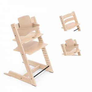 Pack chaise haute tripp trapp et son baby set naturel Stokke
