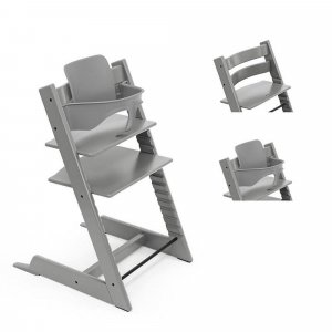 Pack chaise haute tripp trapp et son baby set gris tempête Stokke