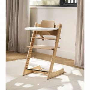 Pack chaise haute tripp trapp avec son baby set et sa tablette gris tempête Stokke
