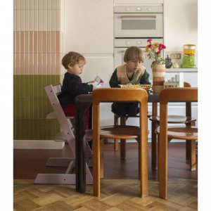 Pack chaise haute tripp trapp hêtre mauve + newborn set Stokke