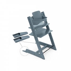 Pack chaise haute tripp trapp + baby set + tablette fjord blue Stokke