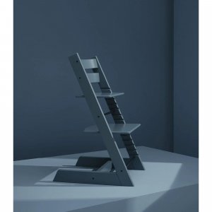 Pack chaise haute tripp trapp hêtre fjord blue + newborn gris Stokke