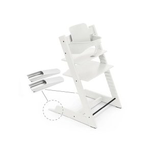 Pack chaise haute tripp trapp avec son baby set et sa tablette blanc Stokke