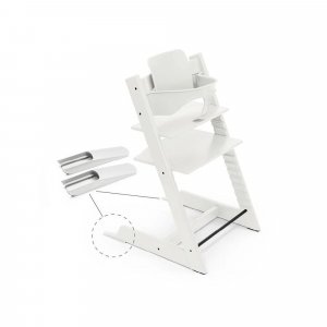 Pack chaise haute tripp trapp + baby set + tablette blanchi Stokke