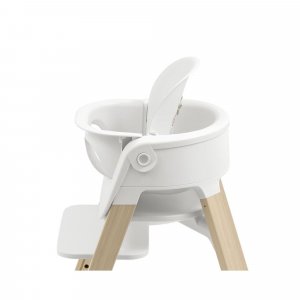 Chaise haute steps complète avec baby set et plateau blanc / natural Stokke