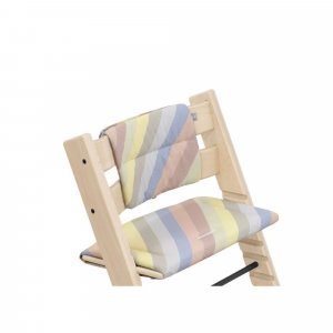 Coussin pour chaise haute tripp trapp rayures pastel Stokke