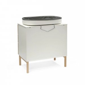 Chambre duo lit sleepi gris + commode sleepi blanc Stokke