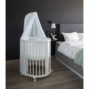 Chambre duo berceau sleepi blanc + commode sleepi blanc Stokke