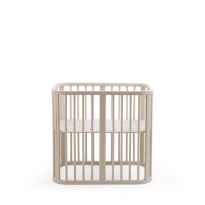 Berceau en bois mini nighti vanilla white + matelas Stokke