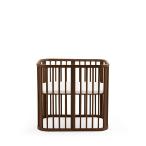 Berceau en bois mini nighti warm brown + matelas Stokke