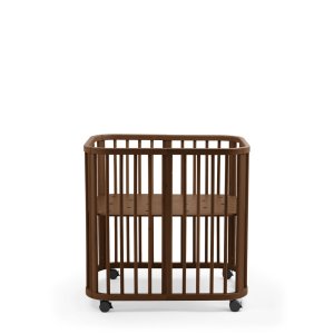 Berceau en bois mini nighti warm brown + matelas Stokke