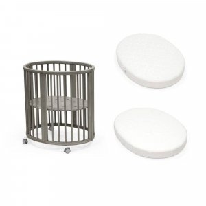 Pack berceau sleepi hazy grey + matelas mini sleepi + drap housse blanc Stokke
