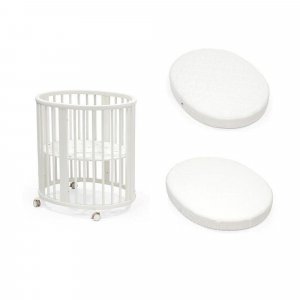 Pack berceau sleepi white + matelas mini sleepi + drap housse blanc Stokke