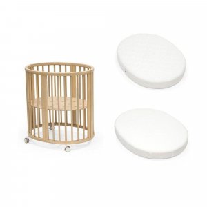 Pack berceau sleepi natural + matelas mini sleepi + drap housse blanc Stokke