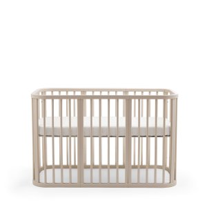 Lit en bois évolutif nighti vanilla white + matelas Stokke