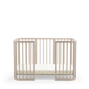 Lit en bois évolutif nighti vanilla white + matelas Stokke