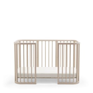 Lit en bois évolutif nighti vanilla white + matelas Stokke