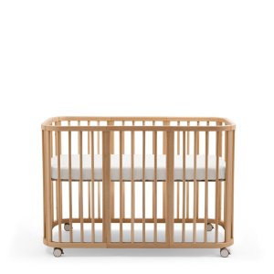 Lit en bois évolutif nighti natural + matelas Stokke