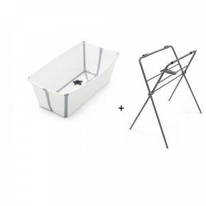 Pack baignoire flexi bath blanche + support à pieds Stokke