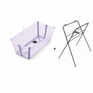 Pack baignoire flexi bath lavande + support à pieds Stokke